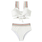 Damen Hochtaillierter Bikini mit stylischem Wickel-Design R&B