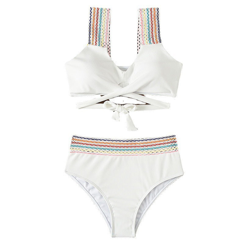 Damen Hochtaillierter Bikini mit stylischem Wickel-Design R&B
