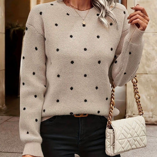 Damen Pullover mit strukturiertem Punktdesign R&B