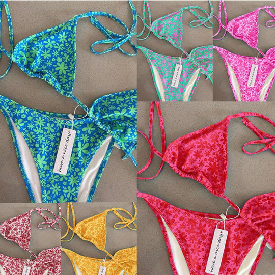 Damen Triangel-Bikini mit punktemuster R&B