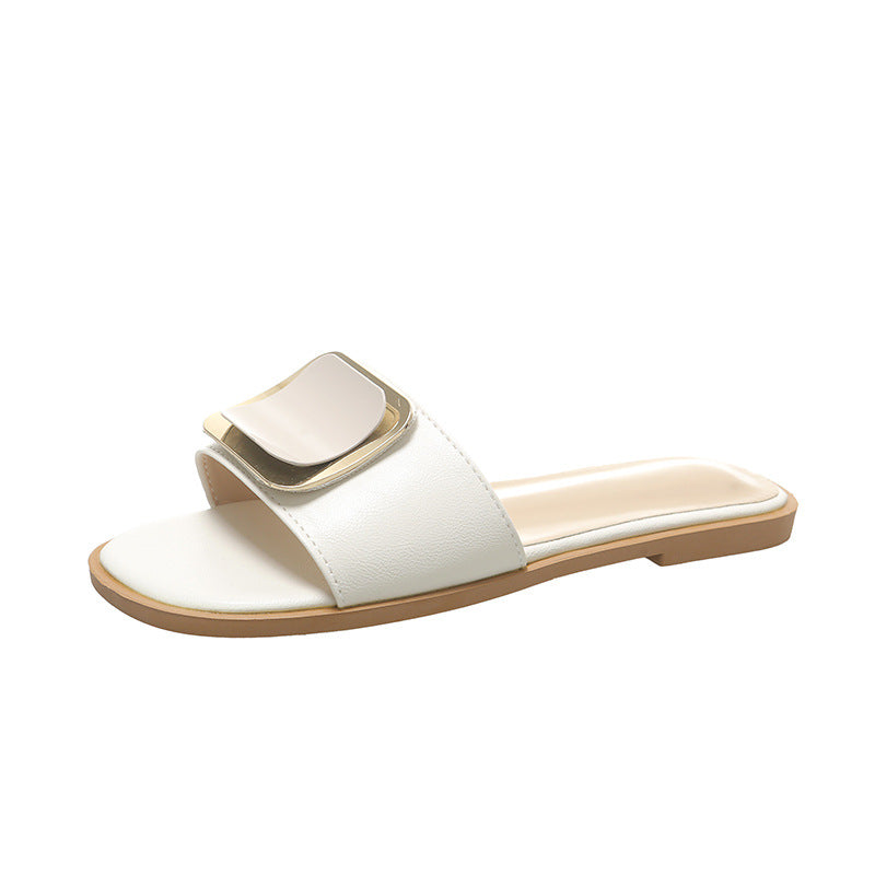 Damen Elegante Slipper mit glänzendem Schnallen-Detail R&B
