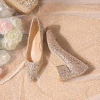 Damen Glitzernde Blockabsatz-Pumps mit funkelndem Design