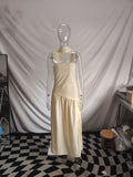 Damen Maxikleid mit schulterfreiem Design und dekorativem Wickelausschnitt R&B