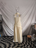 Damen Maxikleid mit schulterfreiem Design und dekorativem Wickelausschnitt R&B