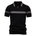 Herren Polo-Shirt mit elegantem Reißverschluss und sportlichem Streifenmuster