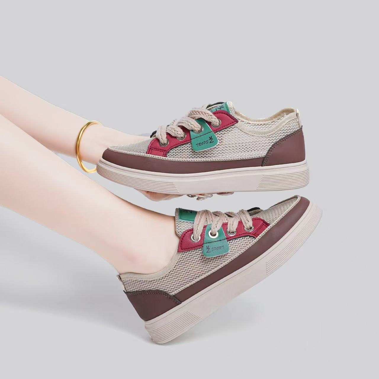 Damen Atmungsaktive Freizeit-Sneaker mit sportlichem Design R&B