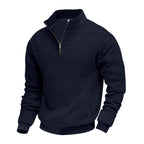 Herren Stepppullover mit halbem Reißverschluss und modernem Strukturdesign R&B