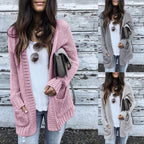 Damen Grobstrick-Cardigan mit lässigem Schnitt und praktischen Taschen R&B