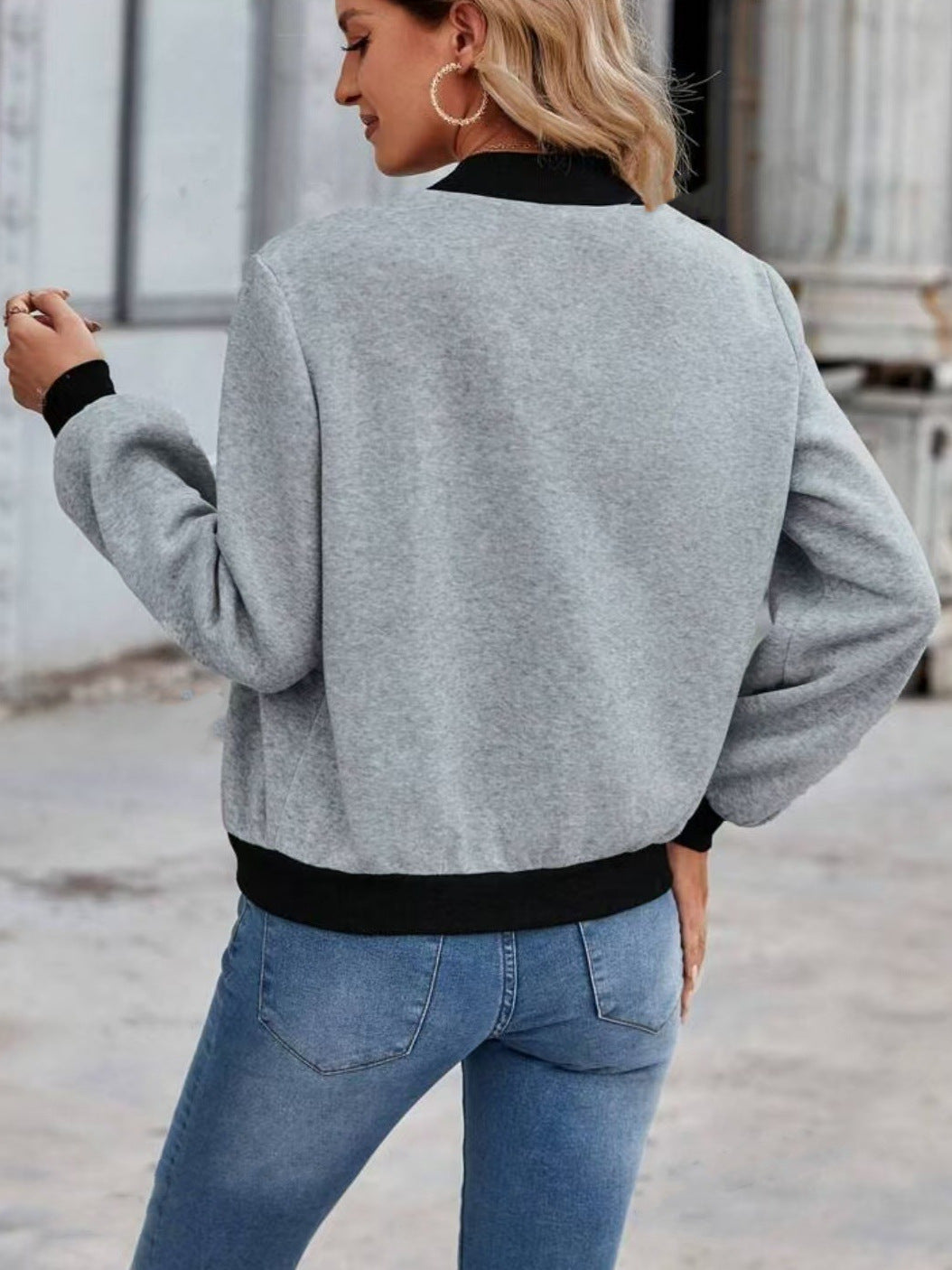 R&B | Damen Freizeit-Bomberjacke mit Farbblockierung