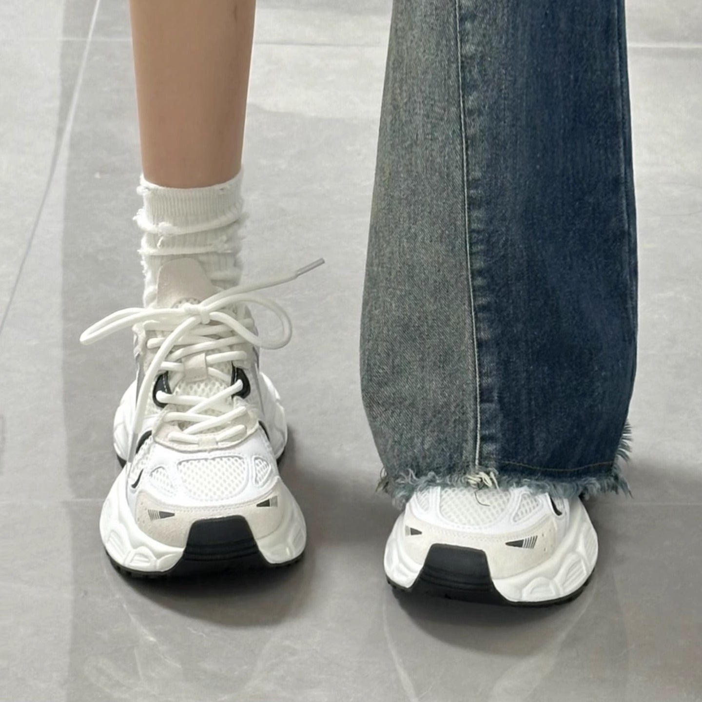Damen Sportliche Sneakers mit atmungsaktiver Mesh-Oberfläche und dämpfender Sohle R&B