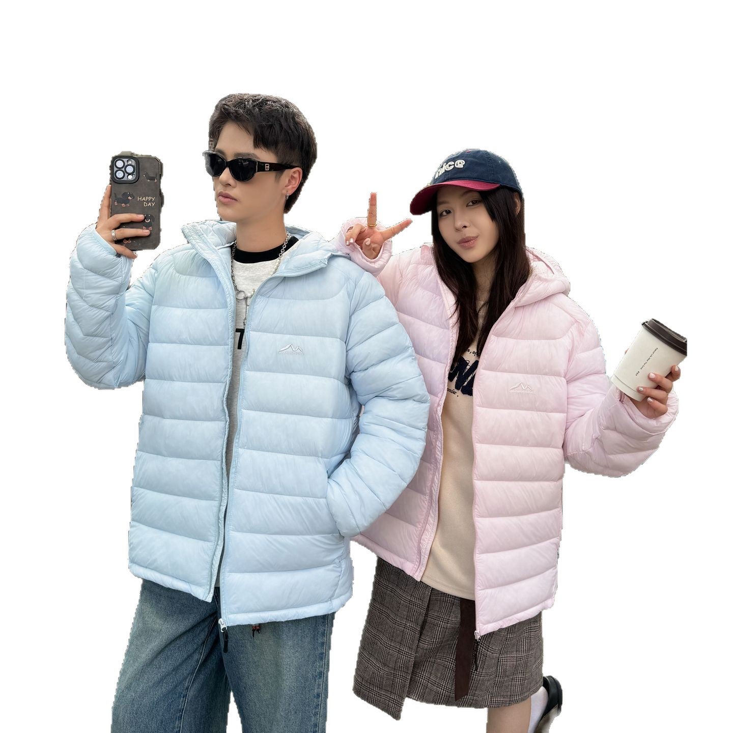 Damen gesteppte Winterjacke mit hohem Kragen und praktischen Seitentaschen