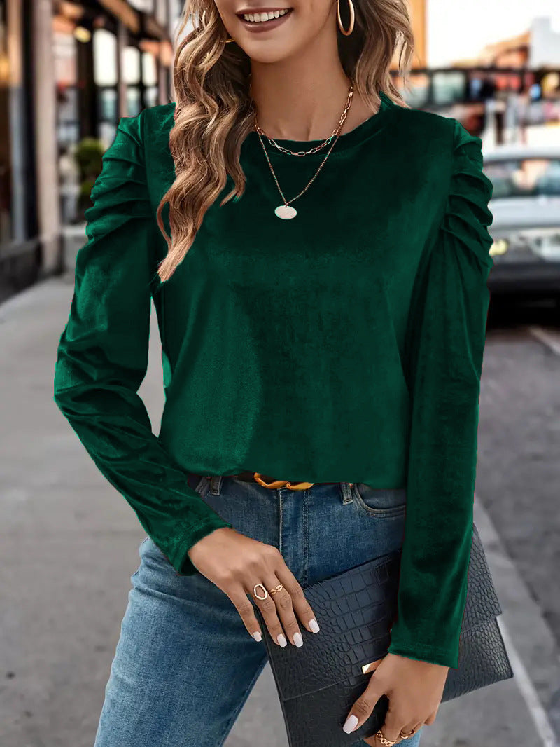 Damen Elegantes Langarmshirt mit Raffungen R&B