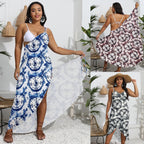 Damen eleganter Wickelsarong mit modernem Muster R&B