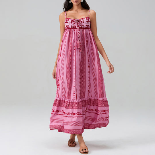 Damen Maxikleid mit raffiniertem Boho-Muster R&B