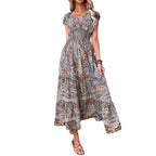 Damen Elegantes Maxikleid mit Floral- und Smock-Detail R&B