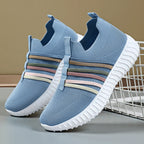 Damen Atmungsaktive und flexible Slip-On Sneakers mit elastischem Band R&B
