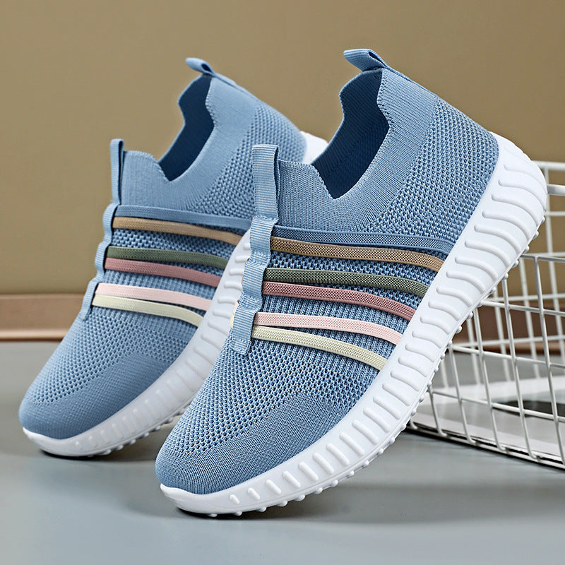 Damen Atmungsaktive und flexible Slip-On Sneakers mit elastischem Band R&B