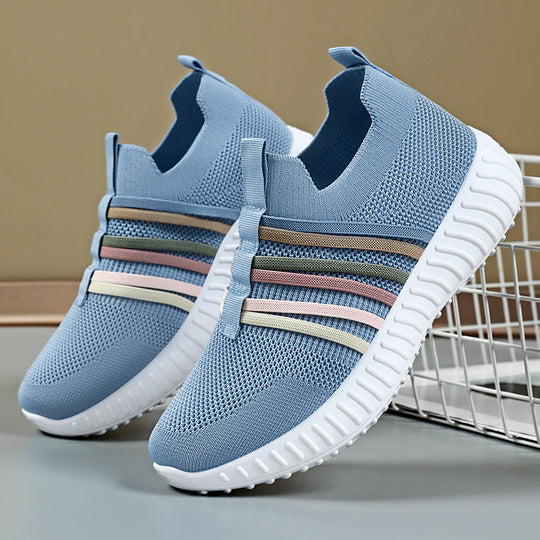 Damen Atmungsaktive und flexible Slip-On Sneakers mit elastischem Band R&B