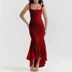 Damen nan eng anliegendes Korsett-Abendkleid mit integrierten Stäbchen, geraffter Wickelpassform und floraler Jacquardstruktur R&B