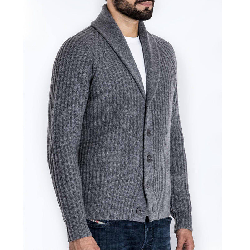 Herren Strickjacke mit modernem Schalkragen R&B
