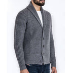 Herren Strickjacke mit modernem Schalkragen