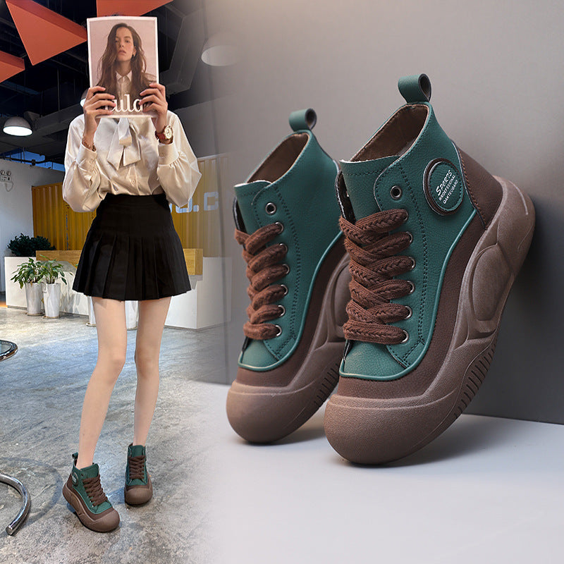 Damen Modische High-Top Sneaker mit rutschfester Sohle und hohem Komfort R&B