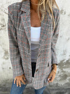 Damen Karierter Blazer Damen