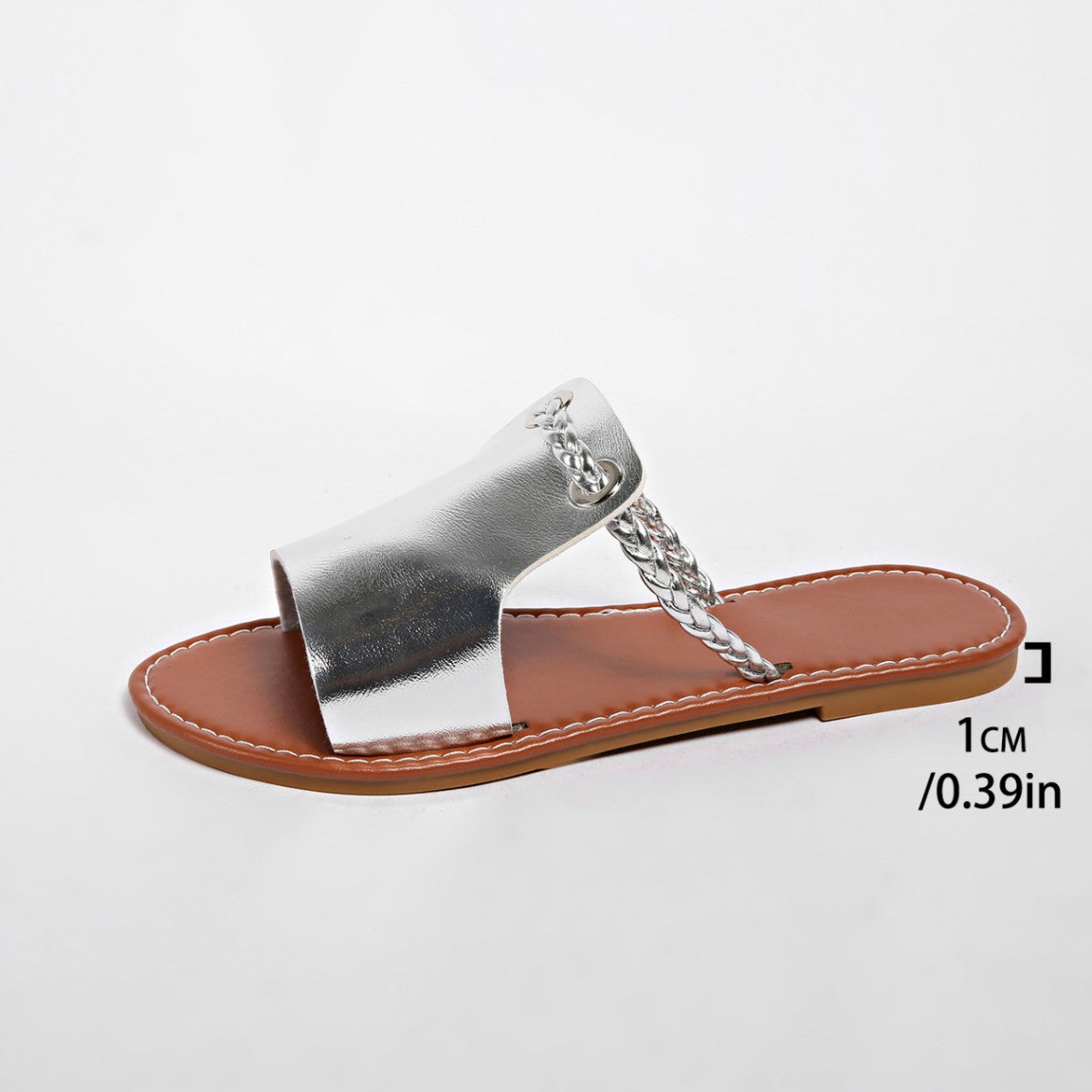 Damen Modische Slide-Sandalen mit geflochtenem Riemendesign und harmonischem Fußbett R&B