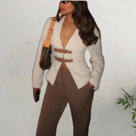 Damen eleganter Blazer mit innovativem Verschlusssystem R&B