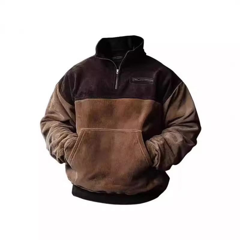 Herren Stepppullover mit hochwertigem Kragen und praktischer Tasche R&B