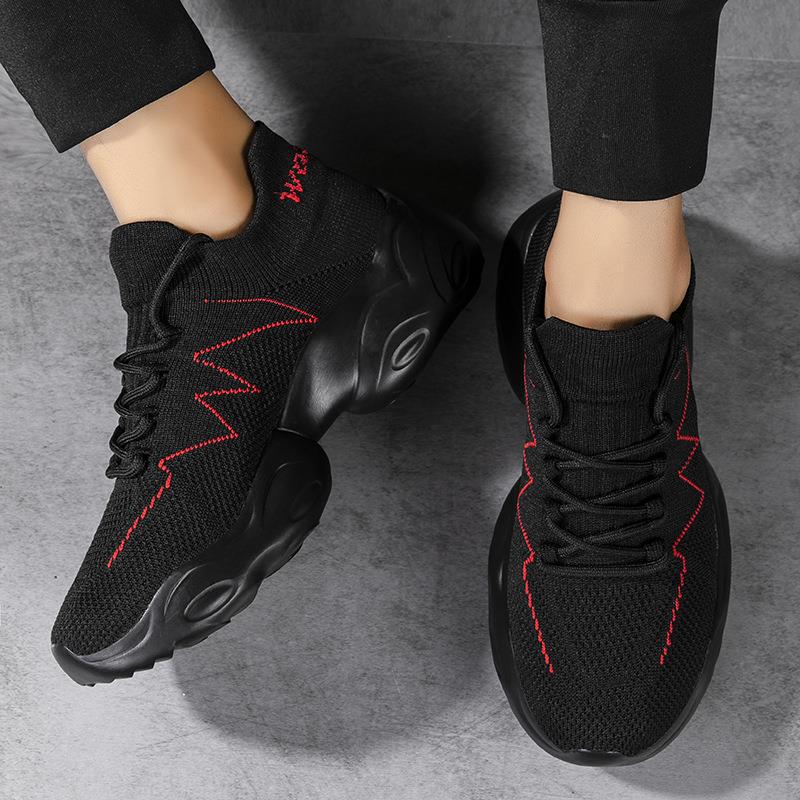 Damen Modische und atmungsaktive Stricksneaker mit elastischem Schaft