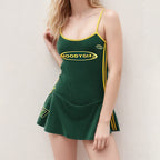Damen sommerliches Freizeitkleid mit sportlichem Schnitt und farblichen Akzenten R&B