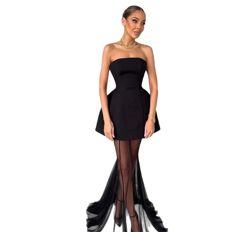 Damen Cocktailkleid mit schmaler Silhouette und ausgestelltem Rock R&B
