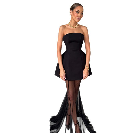 Damen Cocktailkleid mit schmaler Silhouette und ausgestelltem Rock R&B