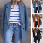Damen moderner Oversized-Mantel mit doppelter Knopfreihe und eleganten Details