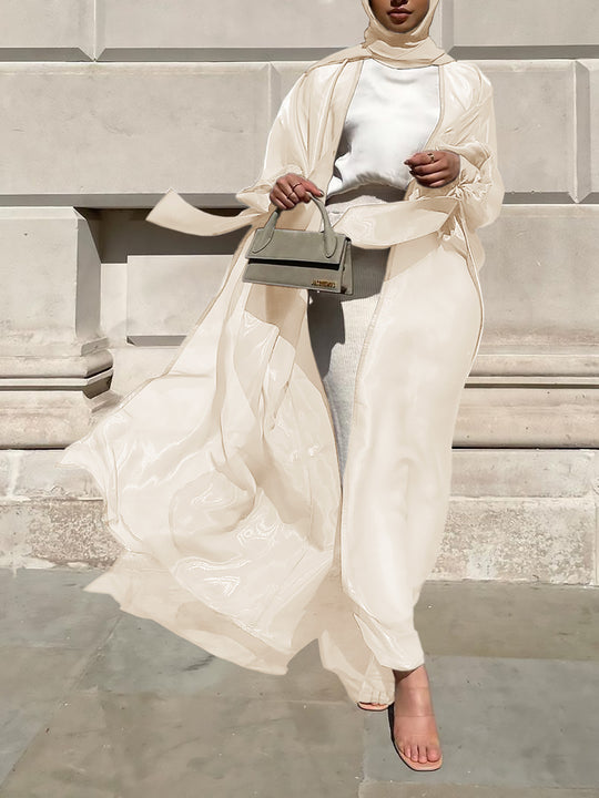 Damen Luftige Kimono-Jacke mit filigranem Design und weiten Ärmeln R&B