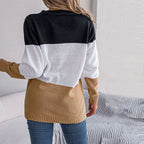 R&B | Farbblock Strickjacke mit Modischem Stil