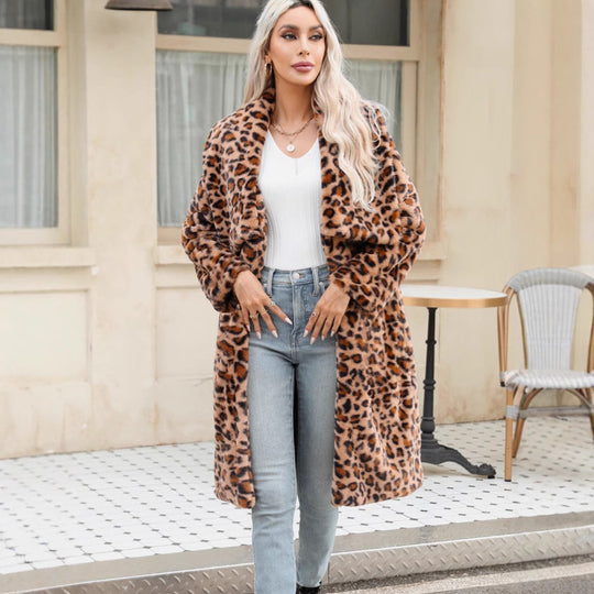 Damen Lange Leopardmuster R&B