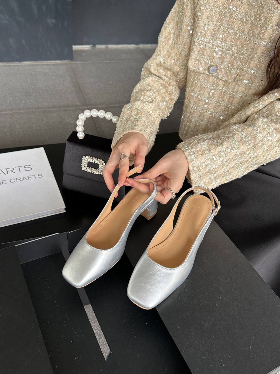 Damen elegante Slingback-Pumps mit modischem Absatz R&B