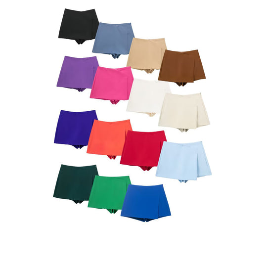 Damen sportliche Shorts mit elegantem Layering-Design R&B