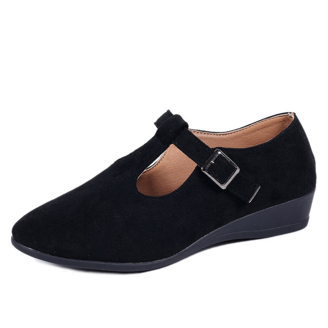 Damen Wedge-Pantoletten mit eleganter Schnallen-Applikation R&B