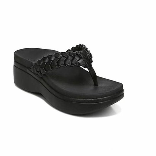 Damen Wedge-Zehentrenner mit geflochtenem Riemen und angenehm gepolstertem Fußbett R&B