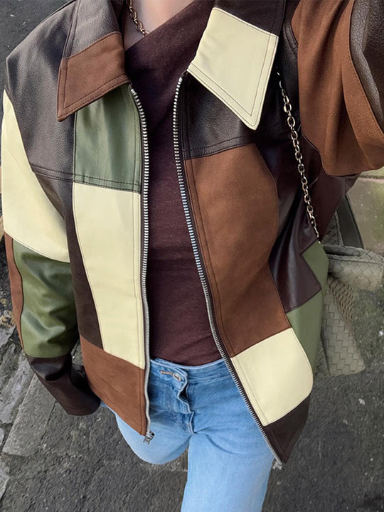 Damen Statement jacke im Patchwork-Design R&B