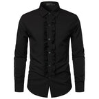 Herren elegantes Rüschenhemd mit modernem Schnitt