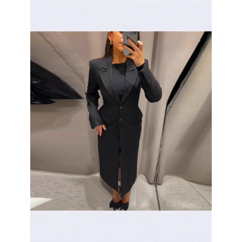 Damen Eleganter Longblazer mit schmaler Silhouette und klassischen Details R&B