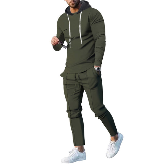 Herren modisches Hoodie mit sportlicher Passform und kontrastierenden Details R&B