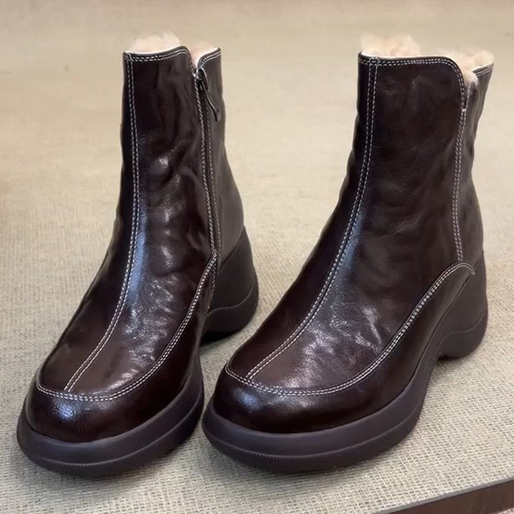 Damen modische Winterstiefel mit bequemer Innenpolsterung und rutschfester Sohle R&B