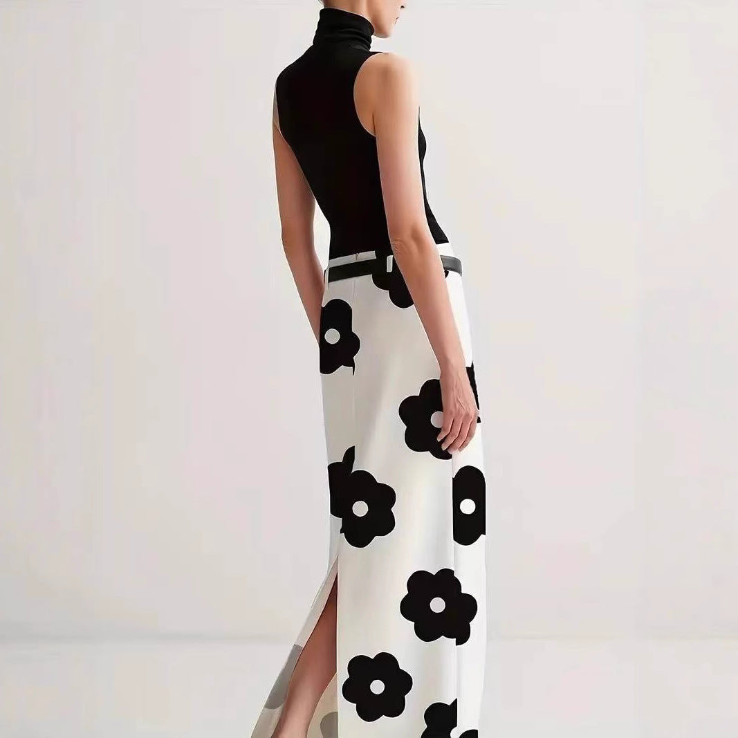 Damen Maxirock mit floralem Muster und eleganter Silhouette R&B