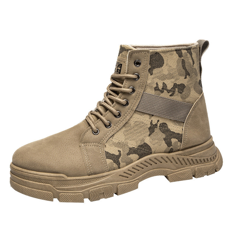Damen modische camouflierte Ankle Boots mit rutschfester Sohle und elastischem Einsatz R&B