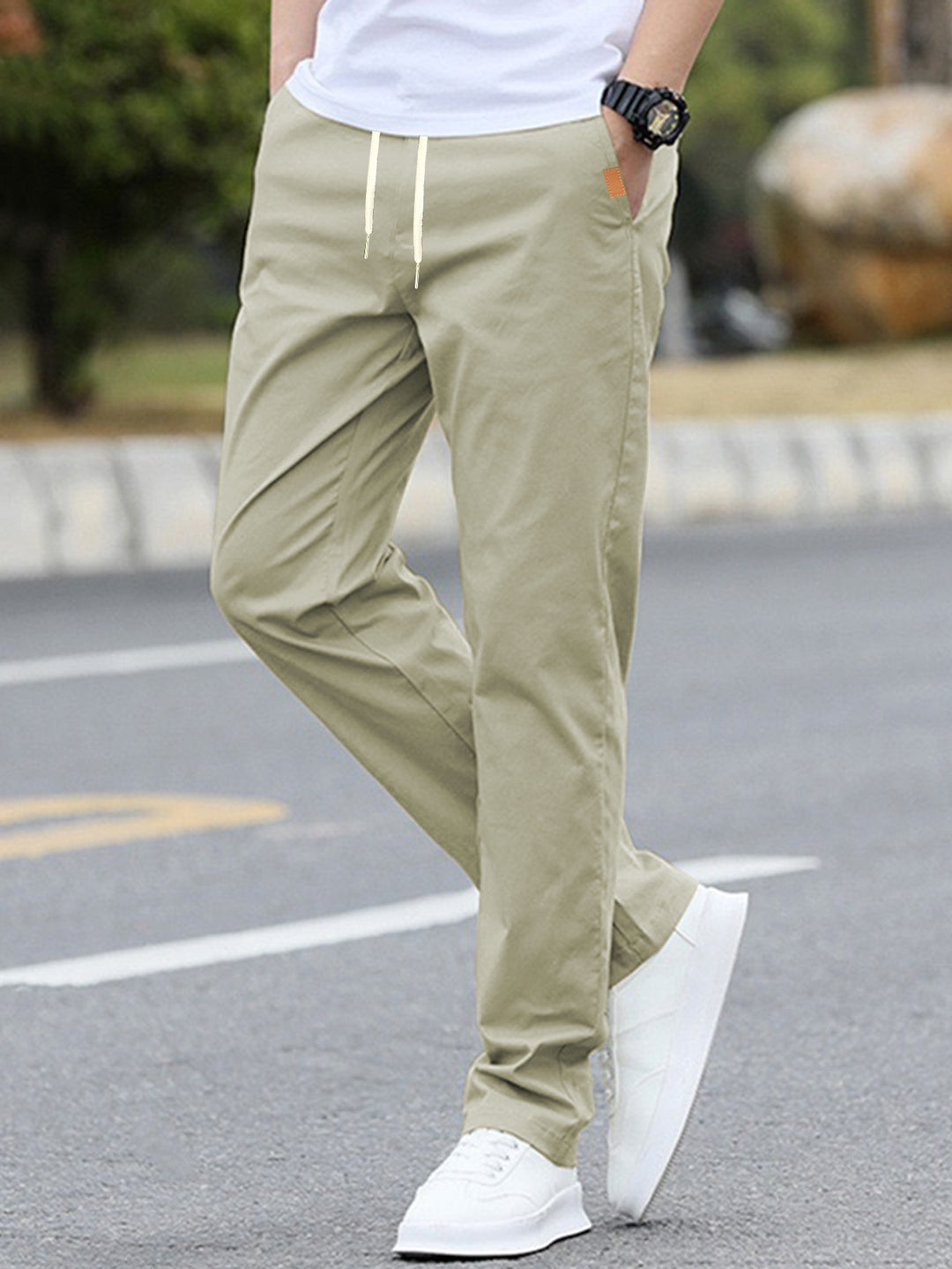 Herren Freizeit-Hose mit atmungsaktivem Material und elastischem Bund R&B